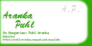 aranka puhl business card